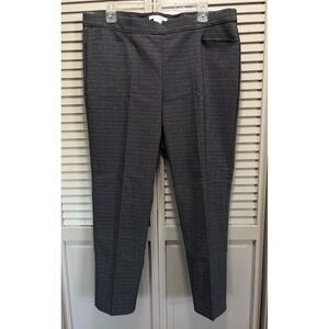 Linda Matthew's Black/Gray Plaid Pull On Pants Size‎ PXL Mid Rise Elastic Waist